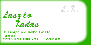 laszlo kadas business card